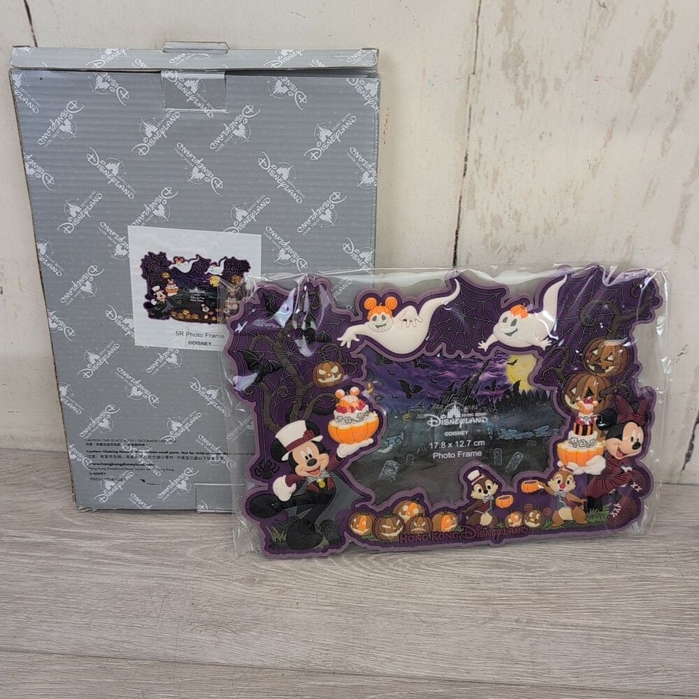 Disneyland Hong Kong Halloween Picture Frame Disney Mickey Minnie Ghost New